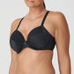 Side view of a woman wearing the Montara fuller bust plunge bra in Black by Primadonna.