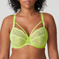 Front view of a woman wearing the DD+ Sophora Full Cup Bra in Lime Crush by PrimaDonna.