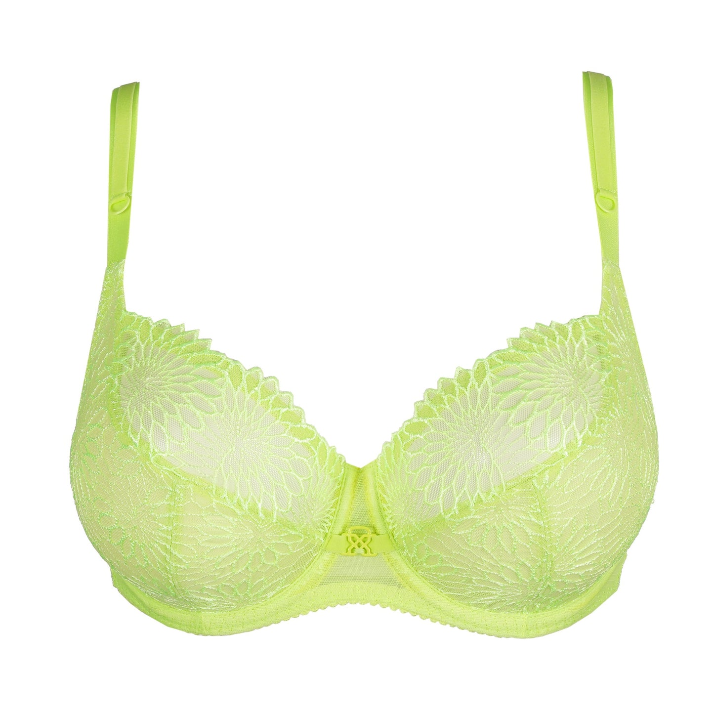 DD+ Sophora Full Cup Bra with decorative straps removed in Lime Crush by PrimaDonna.