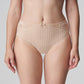 Front view of a woman wearing the Madison Full Brief panty with lace in Caffe Latte by PrimaDonna.
