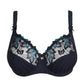 Supportive full cup underwire bra for large breasts in velvet blue by PrimaDanna.