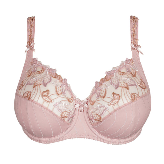 Supportive bra for large breasts, Deauville full cup underwire bra in vintage pink by PrimaDanna.