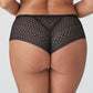 Back view of the Montara luxury thong with all over lace design in Black by PrimaDonna.