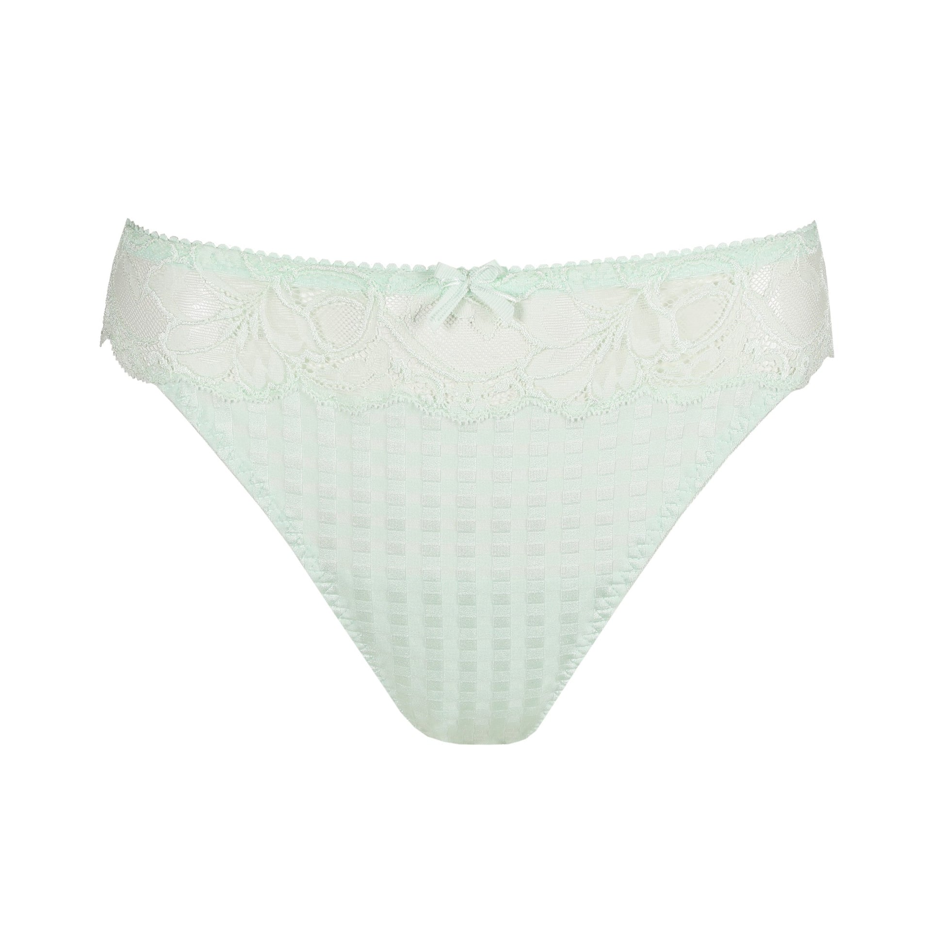 Front view of the Madison Thong in Duck Egg by PrimaDonna.