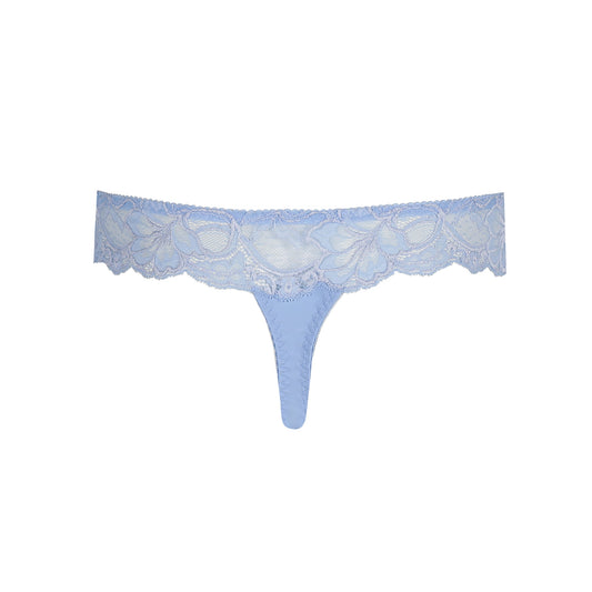 Back view of the Madison Thong in Periwinkle Floral by PrimaDonna.
