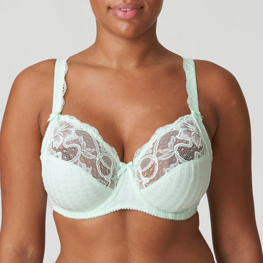 Front view of a woman wearing the DD+ Madison Full Cup Bra in Duck Egg by PrimaDonna.