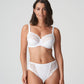 Front view of a woman wearing the Deauville full cup bra paired with the Deauville high-waisted full brief in White by Primadonna.