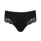 Front view of the Madison cheeky cut panty with lace inserts in Black by Primadonna.