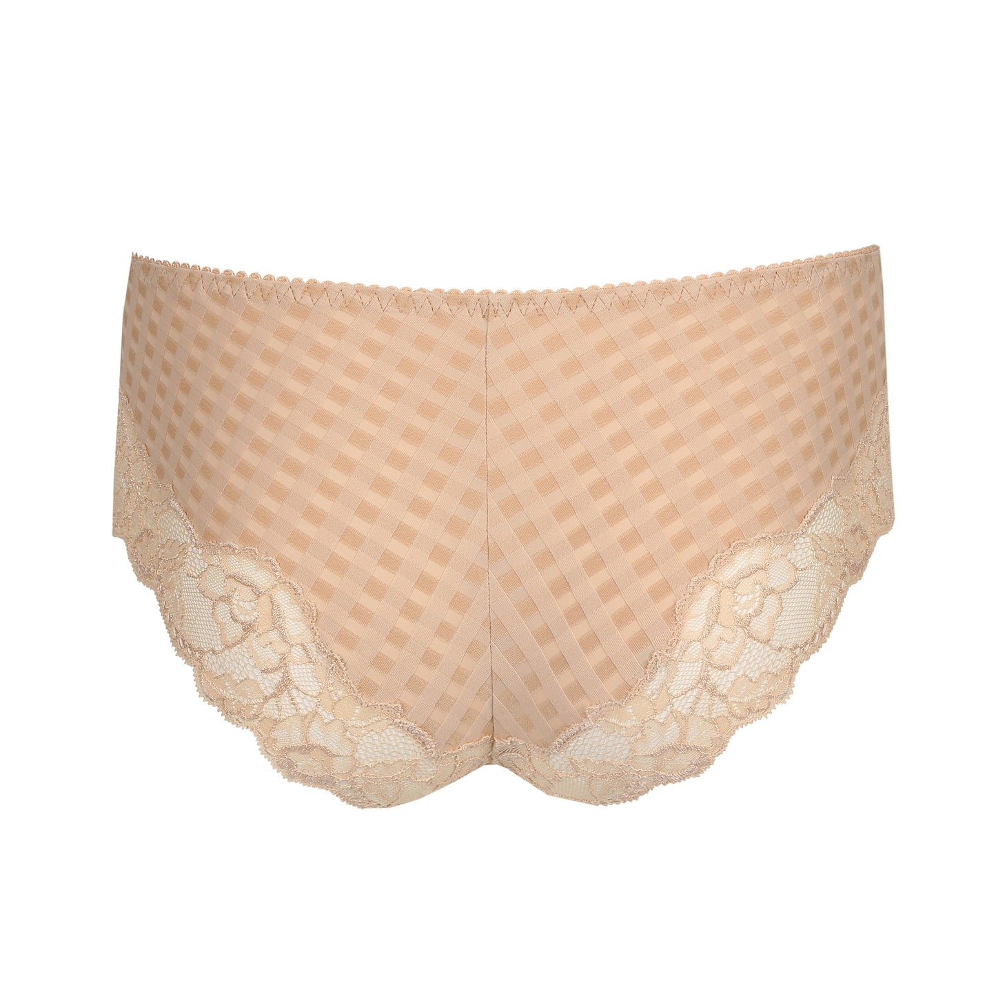 Back view of the Madison cheeky cut panty with lace inserts in Caffe Latte by Primadonna.