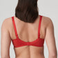 Back view of a woman wearing the Madison Full Cup Bra in red by PrimaDonna, specifically designed for D cup and up.
