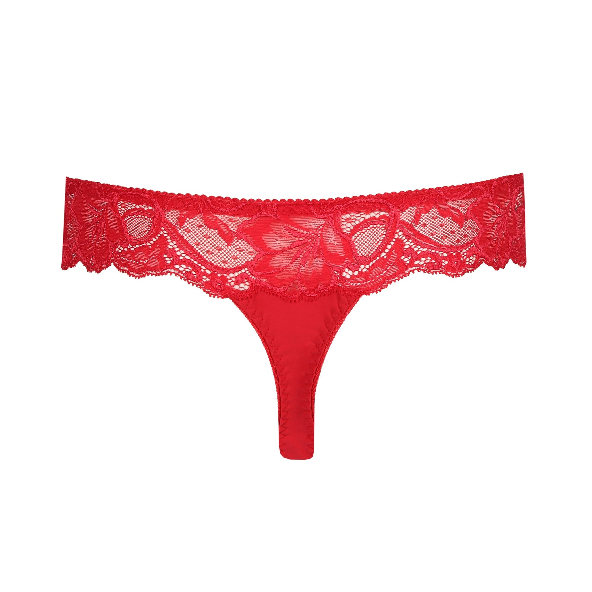 Back view of the Madison Thong in Scarlet by PrimaDonna.
